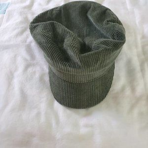 WYETH Newsboy Hooligan Olive Green Corduroy 100% Cotton Hat Cap Size 0/S